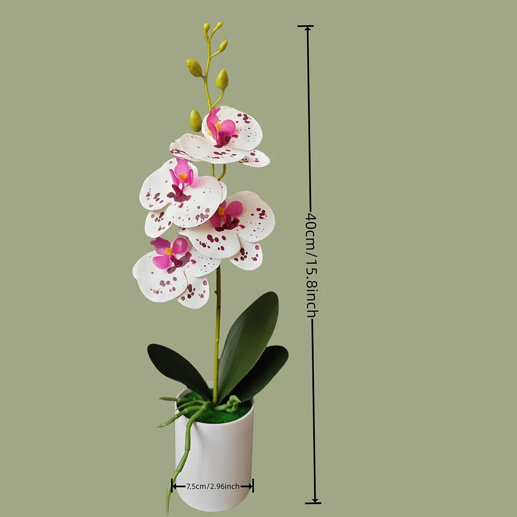 4PCS Artificial Orchid Potted Plants with Pots for Home & Office Decor