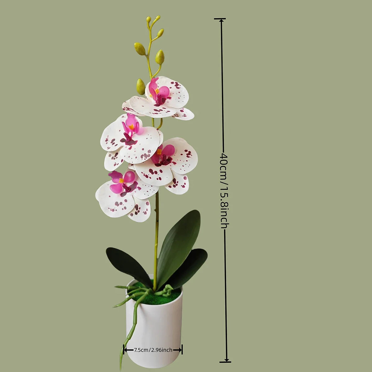 4PCS Artificial Orchid Potted Plants with Pots for Home & Office Decor