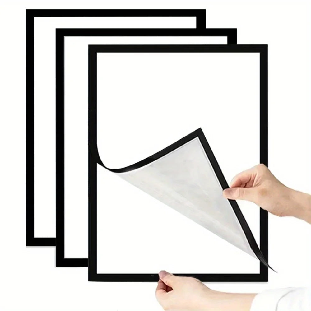 3PCS Magnetic Self-Adhesive Wall Frames for Photos & Notes