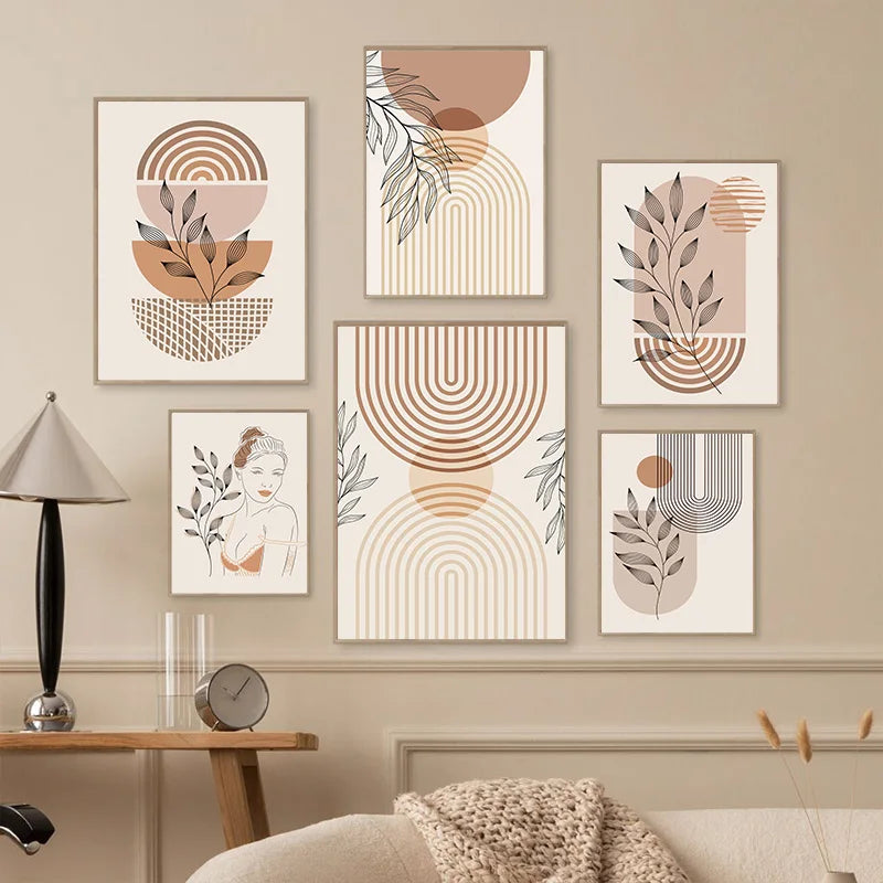 Triptyque de Toiles Boho "Sérénité Végétale"