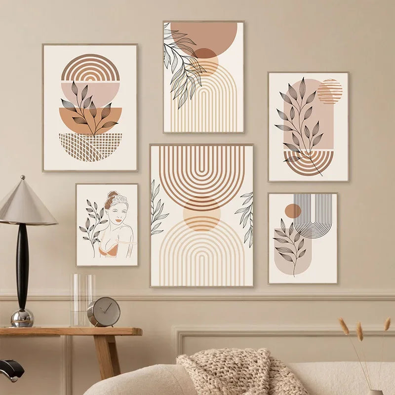 Triptyque de Toiles Boho "Sérénité Végétale"