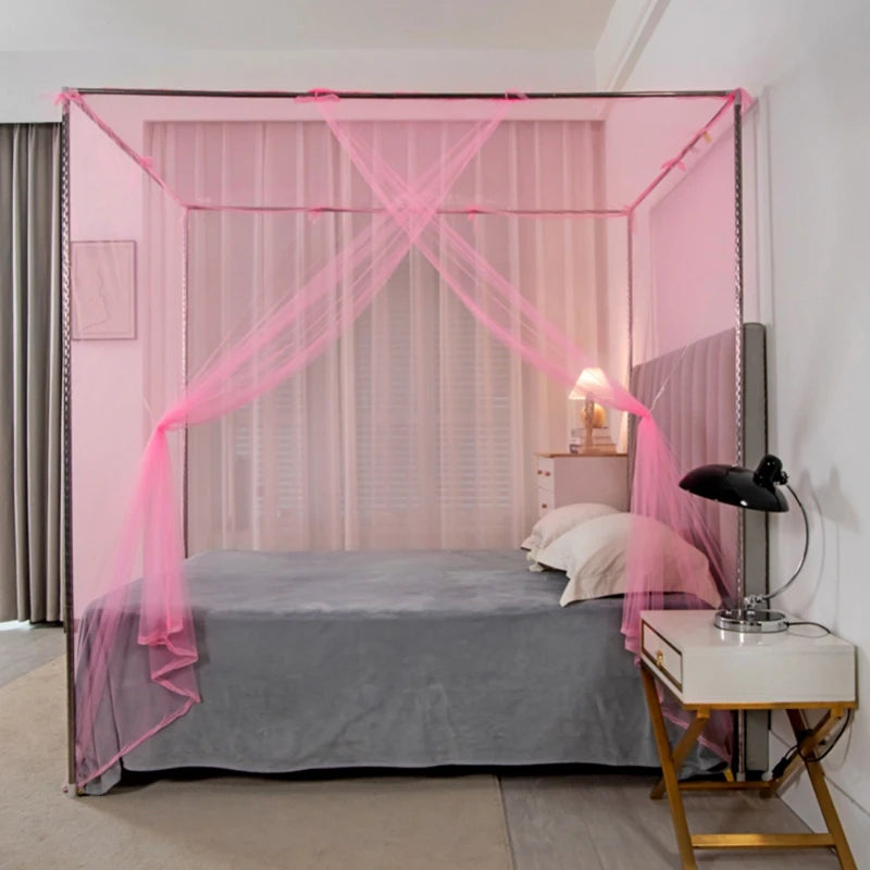 AuraPrincess™ Four-Corner Bed Canopy Mosquito Net