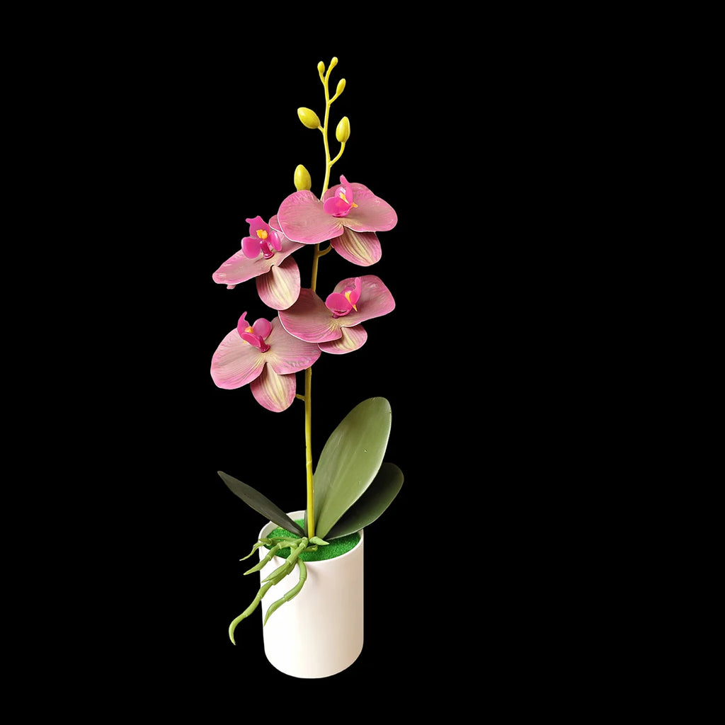 4PCS Artificial Orchid Potted Plants with Pots for Home & Office Decor