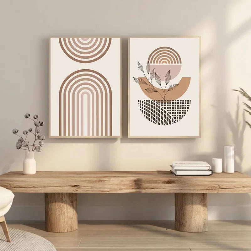 Triptyque de Toiles Boho "Sérénité Végétale"