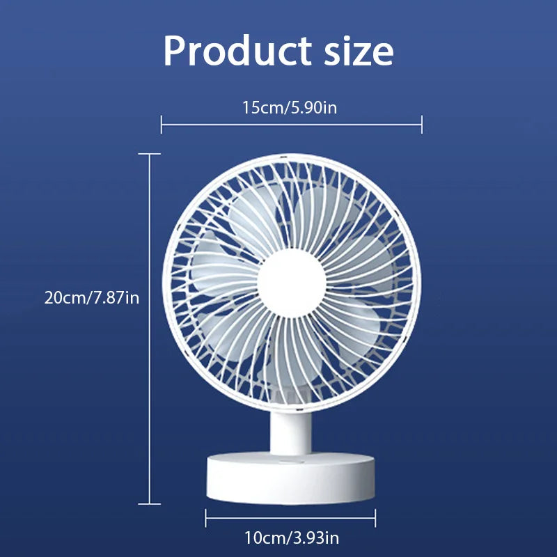 Portable USB Desk Fan with High-Velocity Airflow
