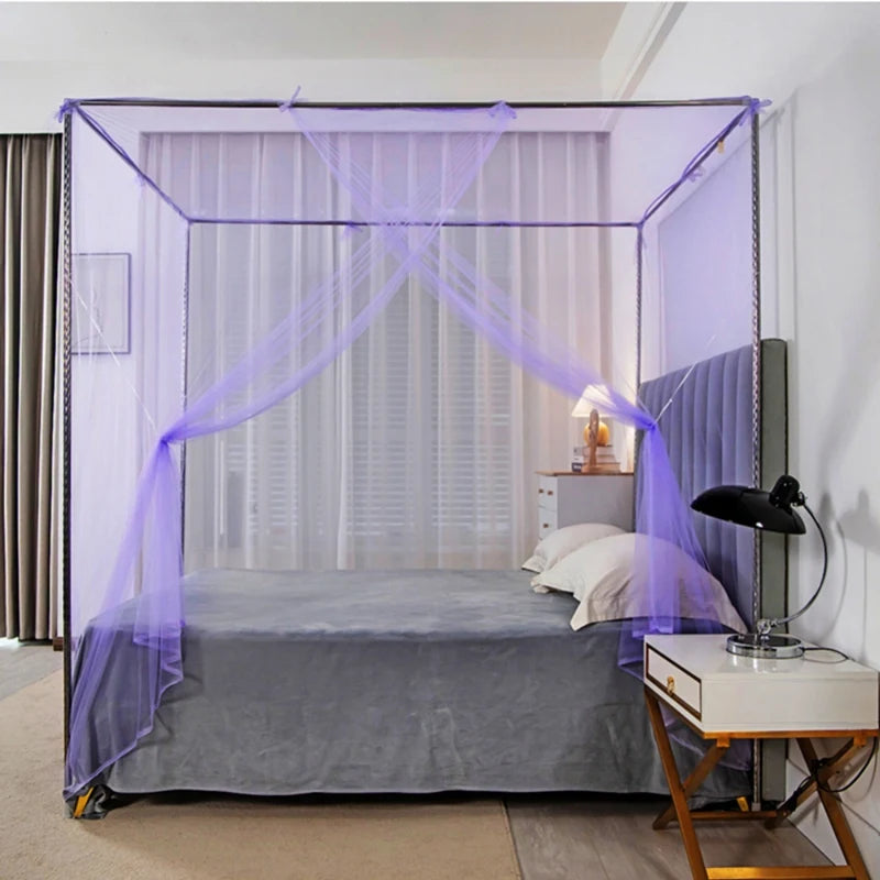 AuraPrincess™ Four-Corner Bed Canopy Mosquito Net