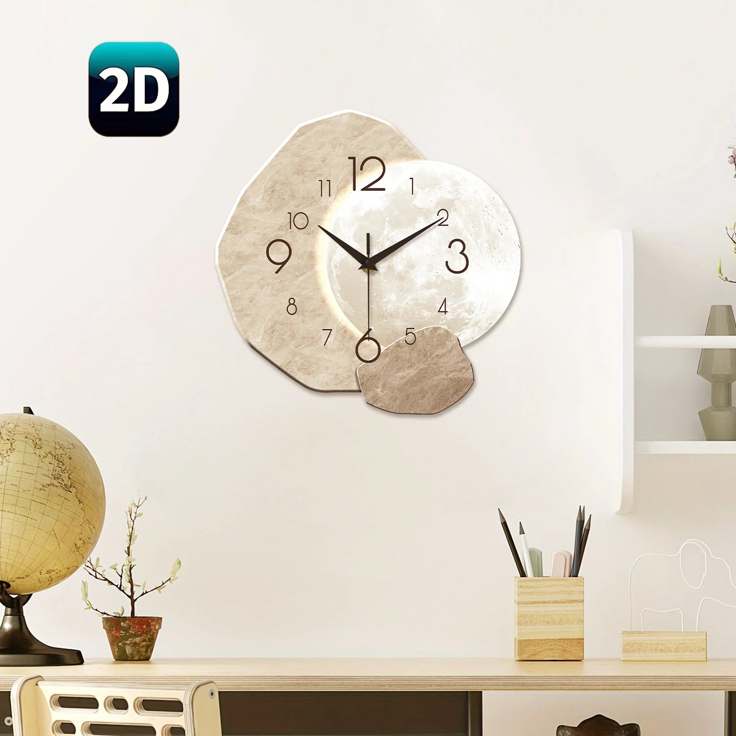 Horloge Murale Lune Silencieuse
